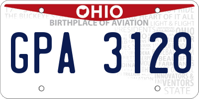 OH license plate GPA3128