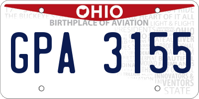 OH license plate GPA3155