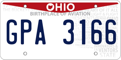 OH license plate GPA3166