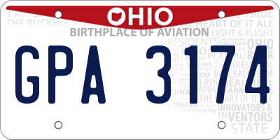 OH license plate GPA3174