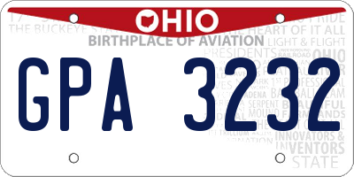 OH license plate GPA3232