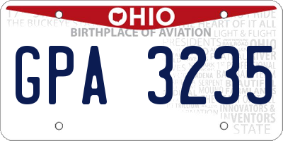 OH license plate GPA3235