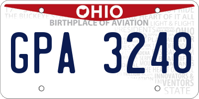 OH license plate GPA3248