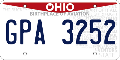 OH license plate GPA3252