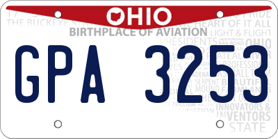 OH license plate GPA3253