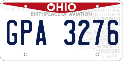 OH license plate GPA3276