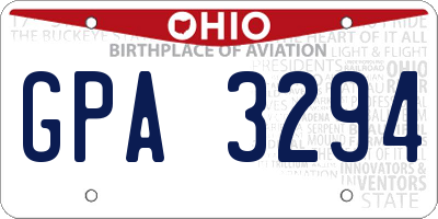 OH license plate GPA3294