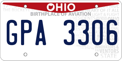 OH license plate GPA3306