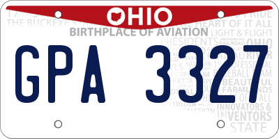 OH license plate GPA3327