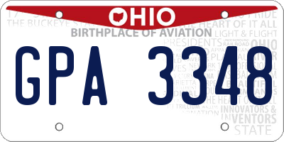 OH license plate GPA3348