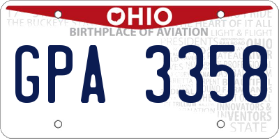 OH license plate GPA3358