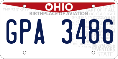 OH license plate GPA3486