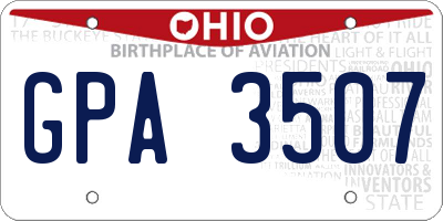 OH license plate GPA3507