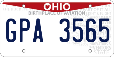 OH license plate GPA3565
