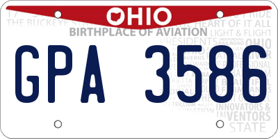 OH license plate GPA3586