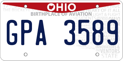 OH license plate GPA3589