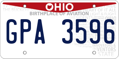 OH license plate GPA3596
