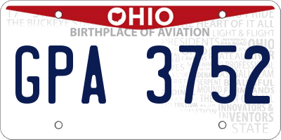 OH license plate GPA3752
