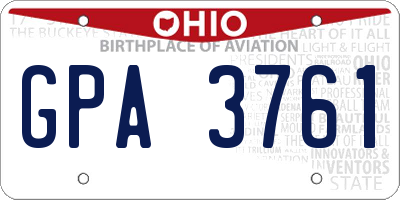 OH license plate GPA3761