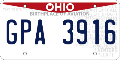 OH license plate GPA3916