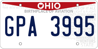 OH license plate GPA3995