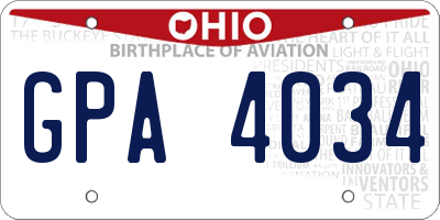 OH license plate GPA4034