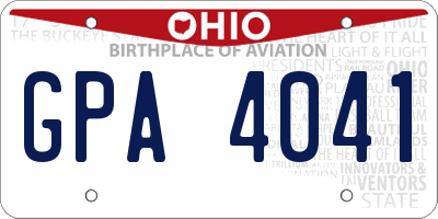 OH license plate GPA4041