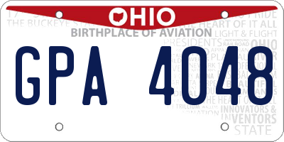 OH license plate GPA4048