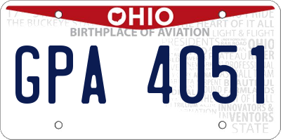 OH license plate GPA4051