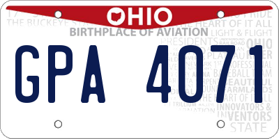 OH license plate GPA4071