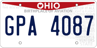 OH license plate GPA4087