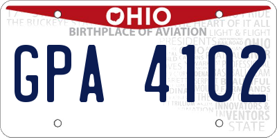 OH license plate GPA4102
