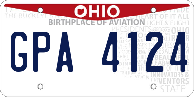 OH license plate GPA4124