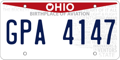 OH license plate GPA4147