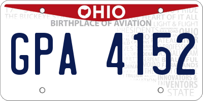 OH license plate GPA4152