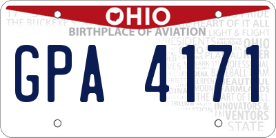 OH license plate GPA4171