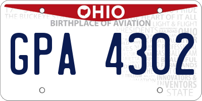 OH license plate GPA4302