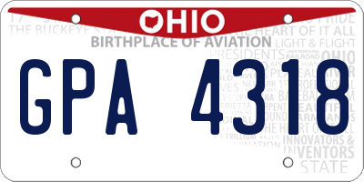 OH license plate GPA4318