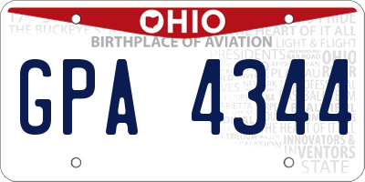 OH license plate GPA4344