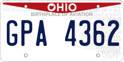 OH license plate GPA4362