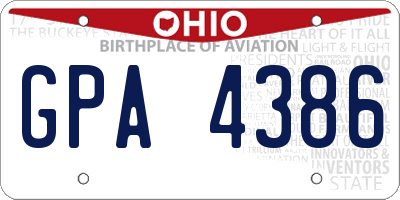 OH license plate GPA4386