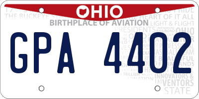 OH license plate GPA4402