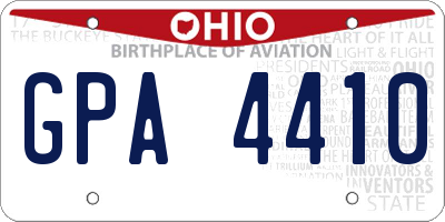OH license plate GPA4410