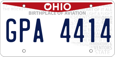 OH license plate GPA4414