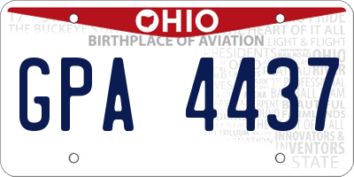 OH license plate GPA4437