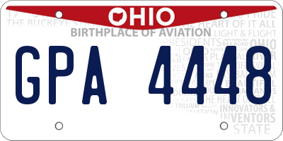 OH license plate GPA4448