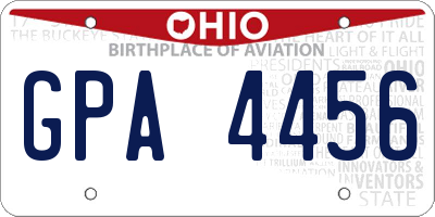 OH license plate GPA4456