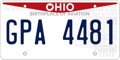 OH license plate GPA4481