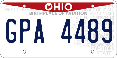 OH license plate GPA4489