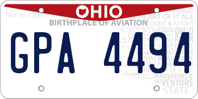 OH license plate GPA4494